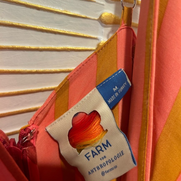 Anthropologie Farm Rio Deep-V Mixed-Stripe Bohemian Maxi Dress Size Medium - Picture 3 of 5